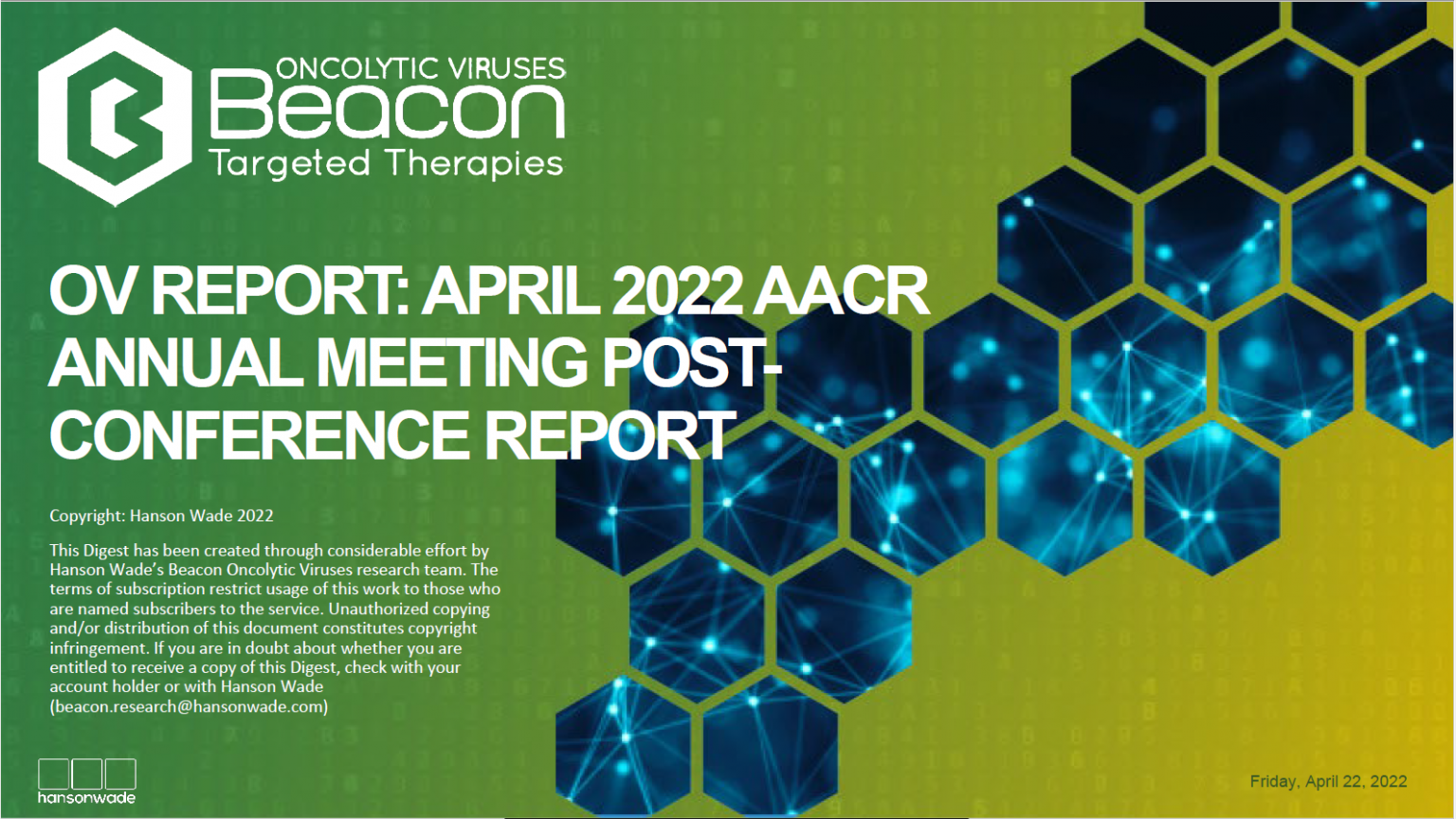 Beacon Oncolytic Viruses AACR PostConference Report 2022